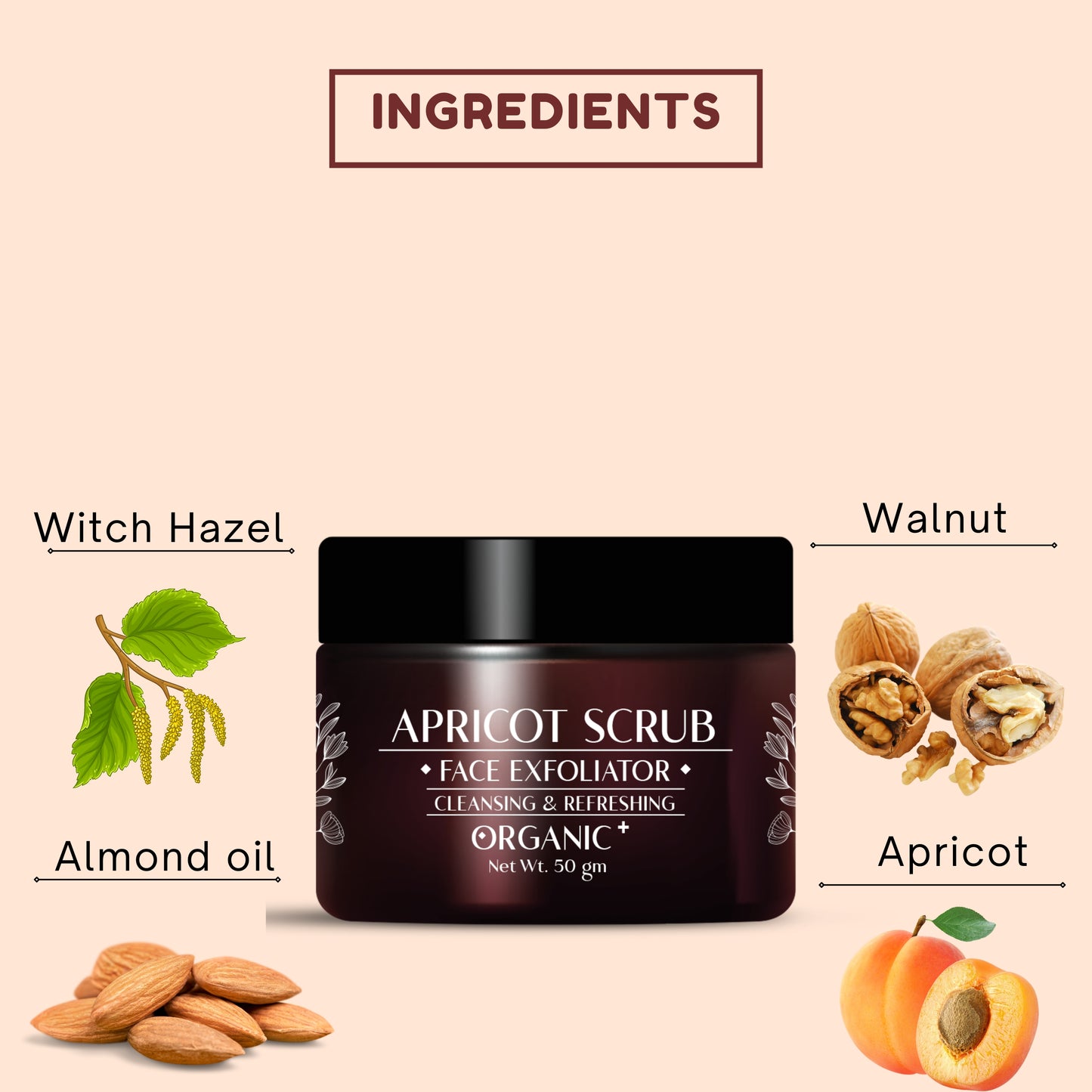 Kaissal Apricot Face Scrub - the best exfoliator for a radiant complexion - 50gm