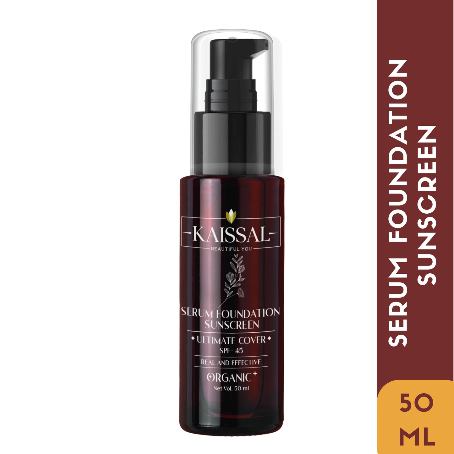 Kaissal's Serum Foundation Sunscreen: The Perfect Blend of Sunscreen and Skincare - SPF-45 - 50gm