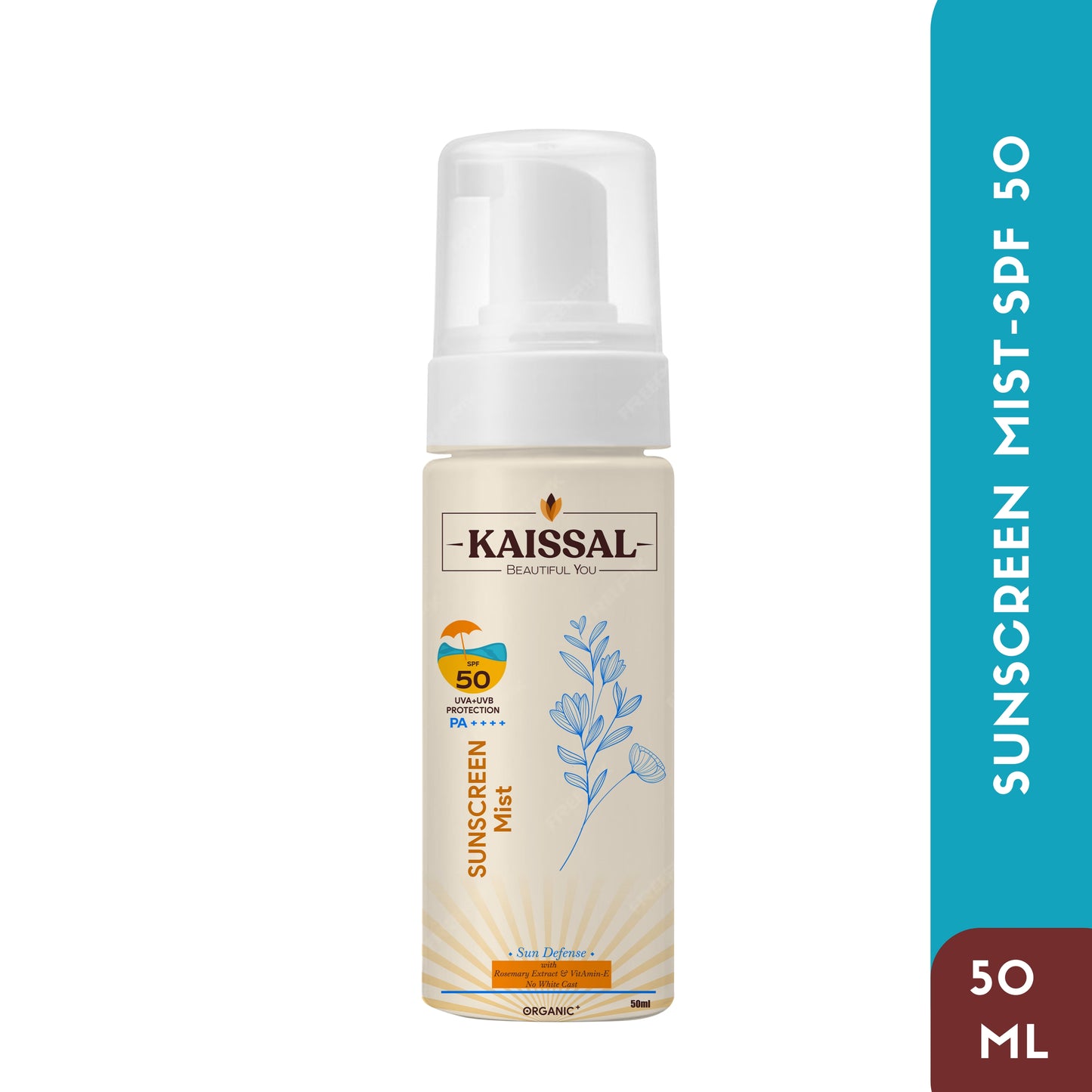 Sunscreen Mist (SPF-50) - Vitamin E & Rosemary Extracts - 50 ML