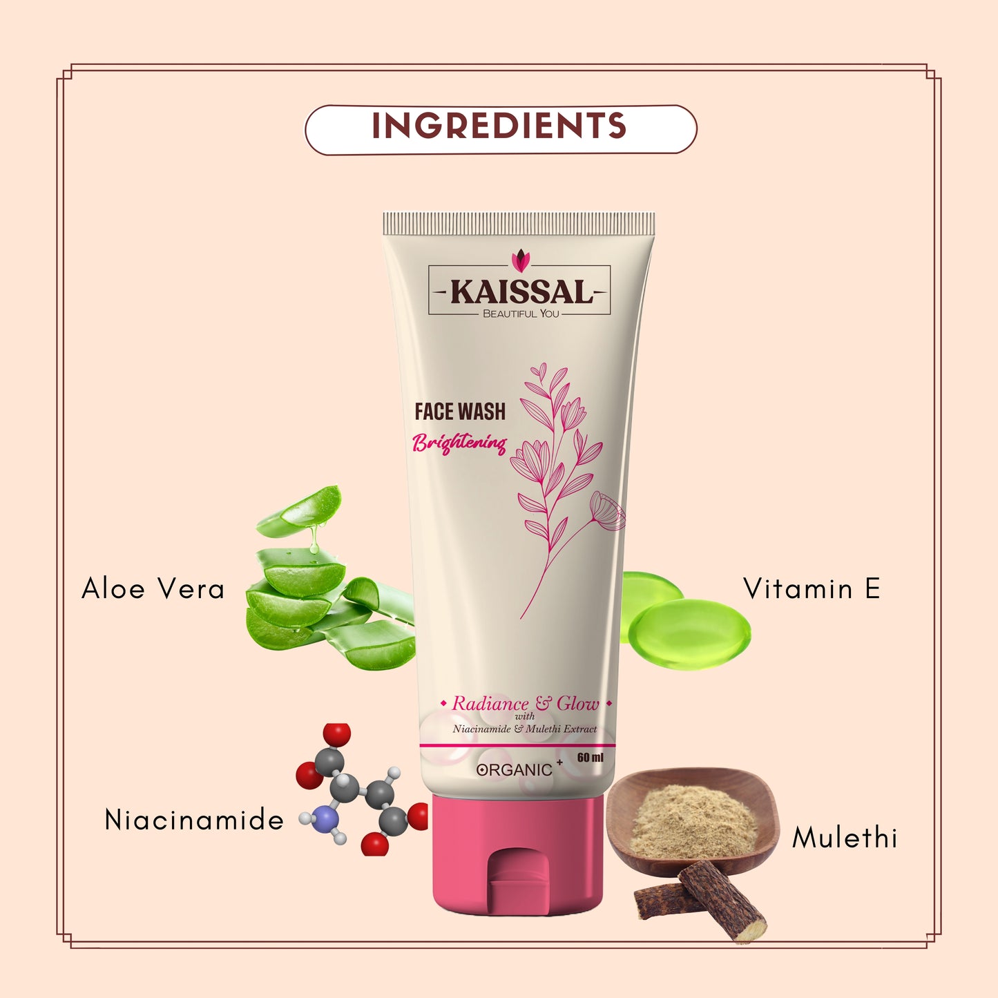 Brightening Facewash- Niacinamide & Mulethi Extracts - 60 ML