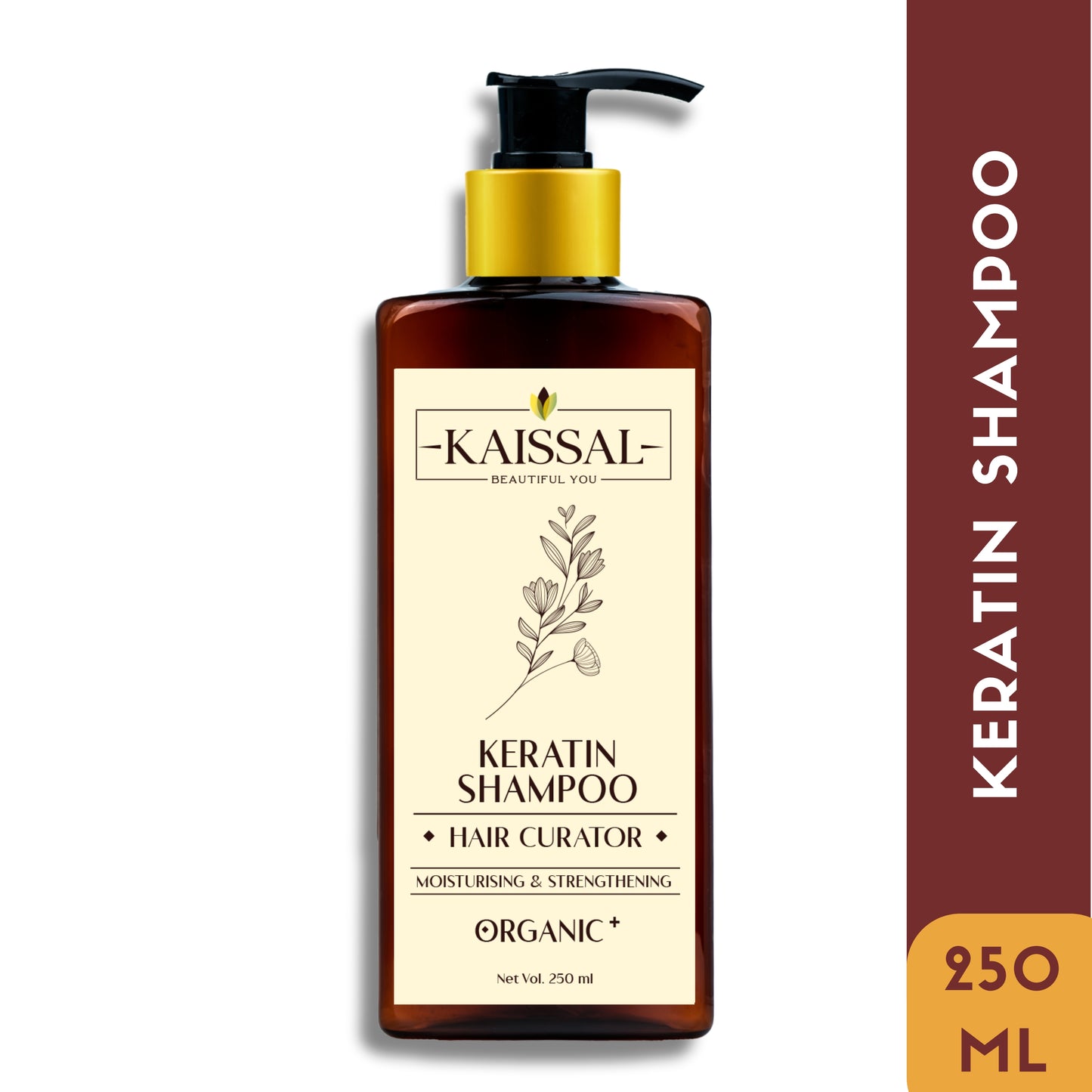 Kaissal Keratin Shampoo with Argan Oil - Moisturiser and Strengthen Hair - 250gm