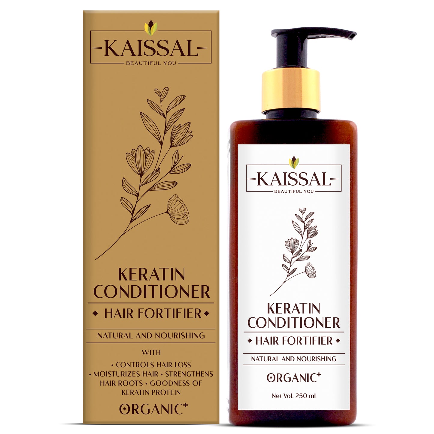 Kaissal Keratin Conditioner: Infused with Coconut Milk & Almond Oil for Smooth Hair - 250gm